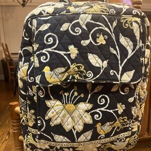 Vera Bradley black and yellow bird large back pack